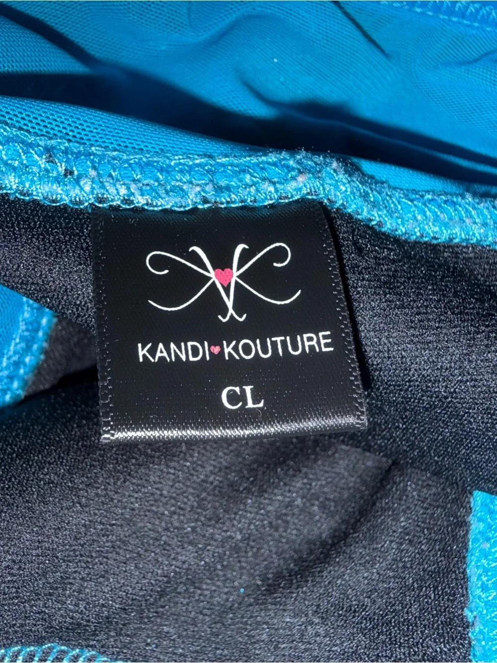 Kandi Kouture Size Children’s Large Teal  Velvet Patterned One-Piece Leotard